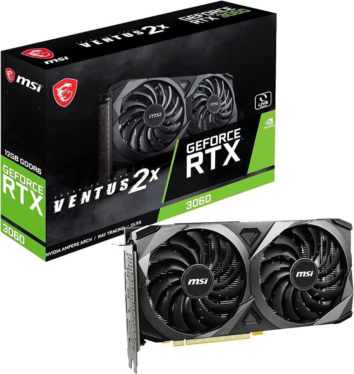 MSI RTX 3060 Ventus 2X 12G OC 192 Bit GDDR6 12 GB Ekran Kartı Teşhir