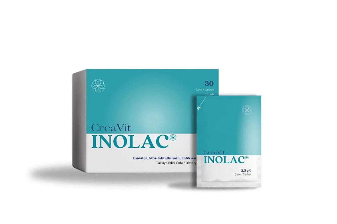 CreaVit Inolac® Inositol, Alfa-laktalbümin, Folik Asit ve Krom Takviye Edici Gıda, 30 Saşe