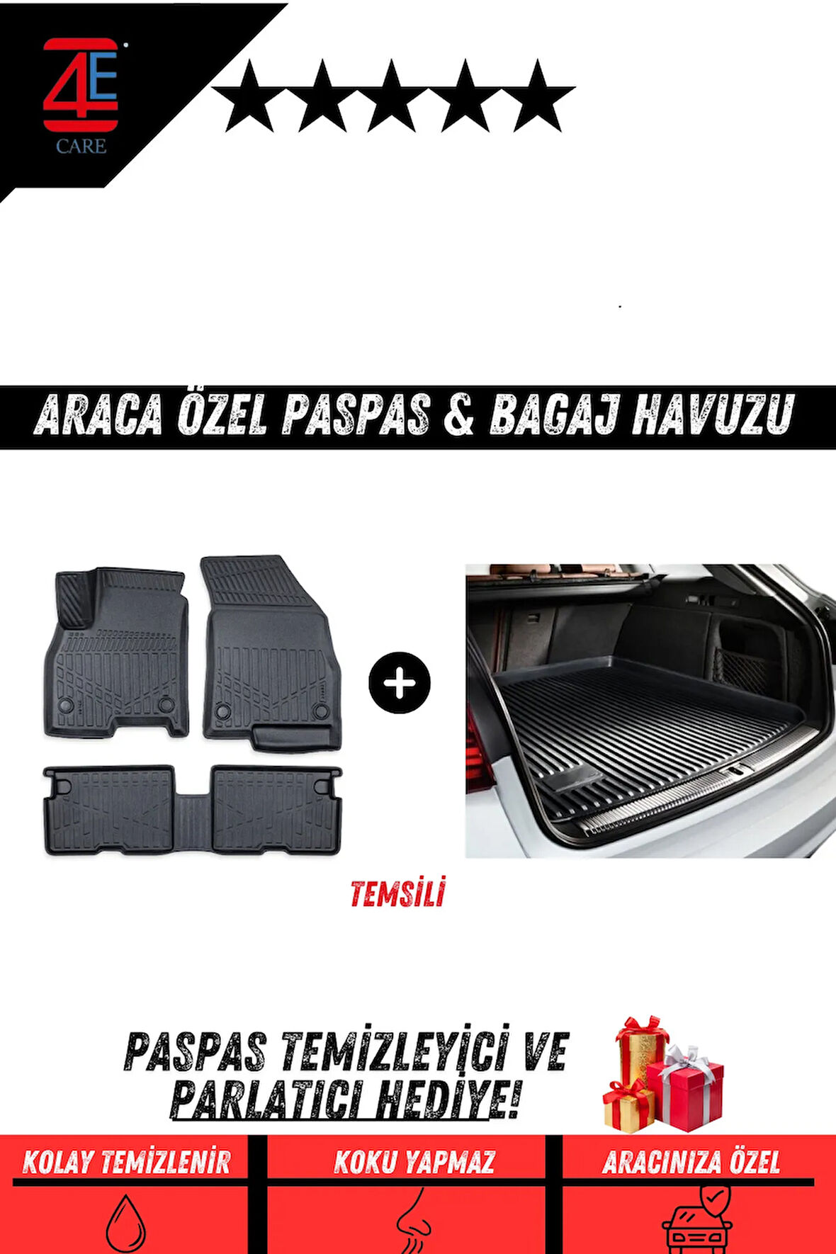 BMW 1 SERİSİ F20-21 2011 3D Havuzlu Paspas & Bagaj Havuzu Set