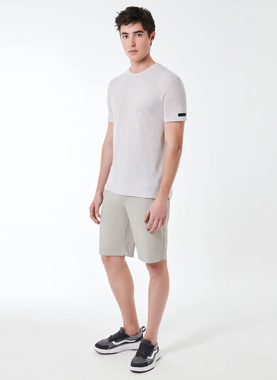 Roberto Ricci Designs Bisiklet Yaka Beyaz Erkek T-Shirt Crepe Shirty