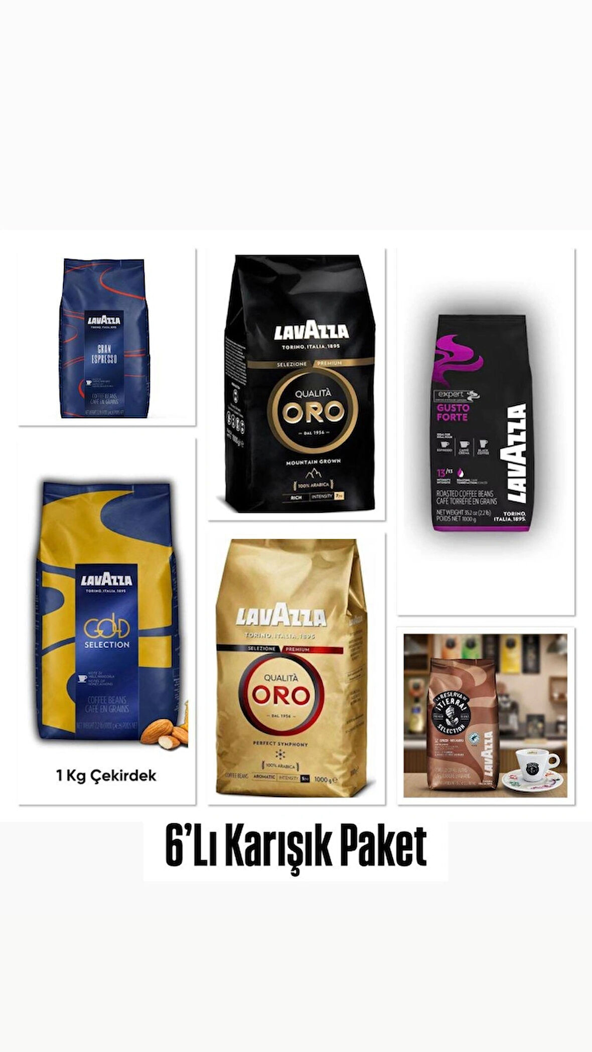 Lavazza Çekirdek Kahve 6'Lı Karışık Set