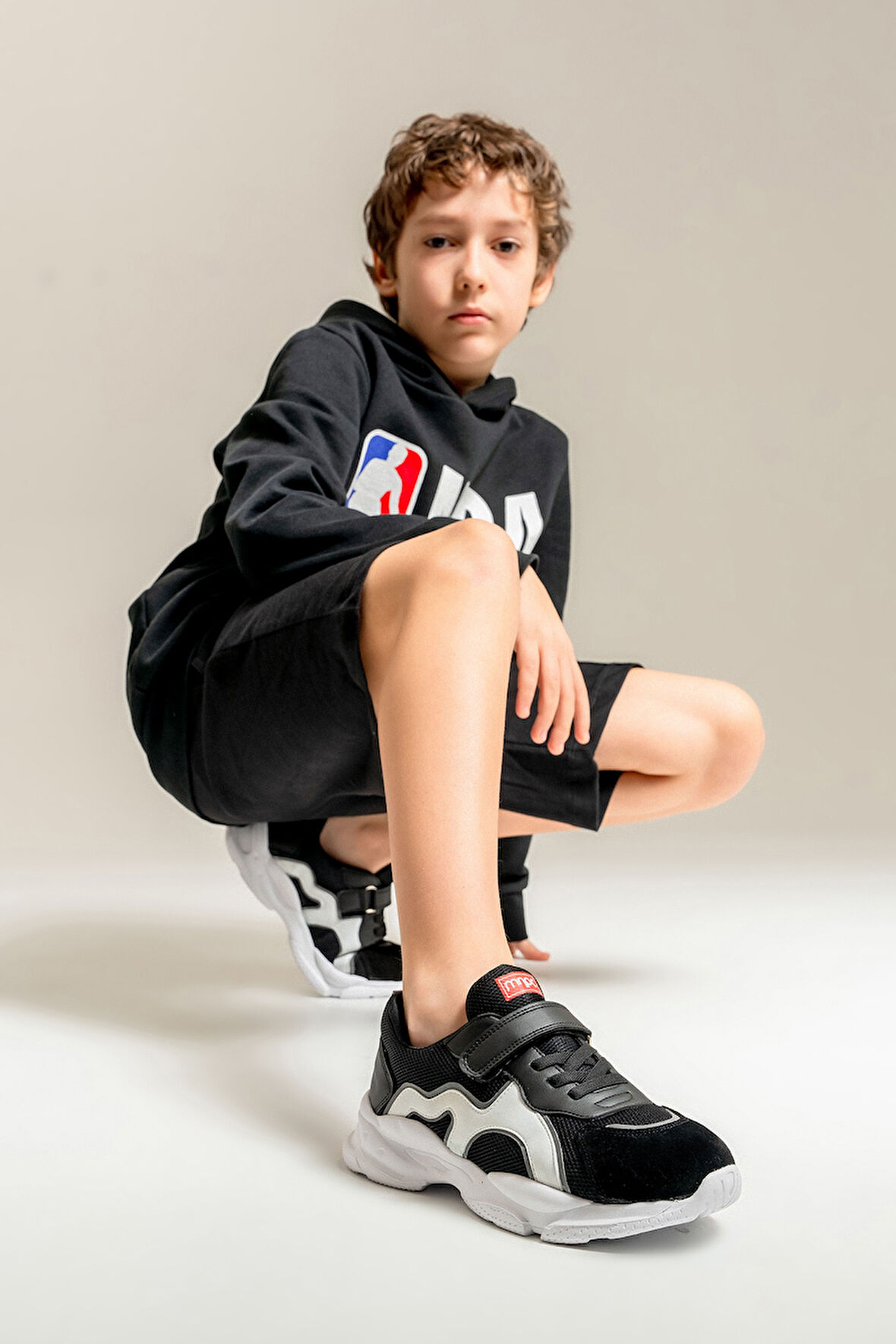 mnpc Erkek Çocuk Siyah Hakiki Deri Günlük Spor Ayakkabı