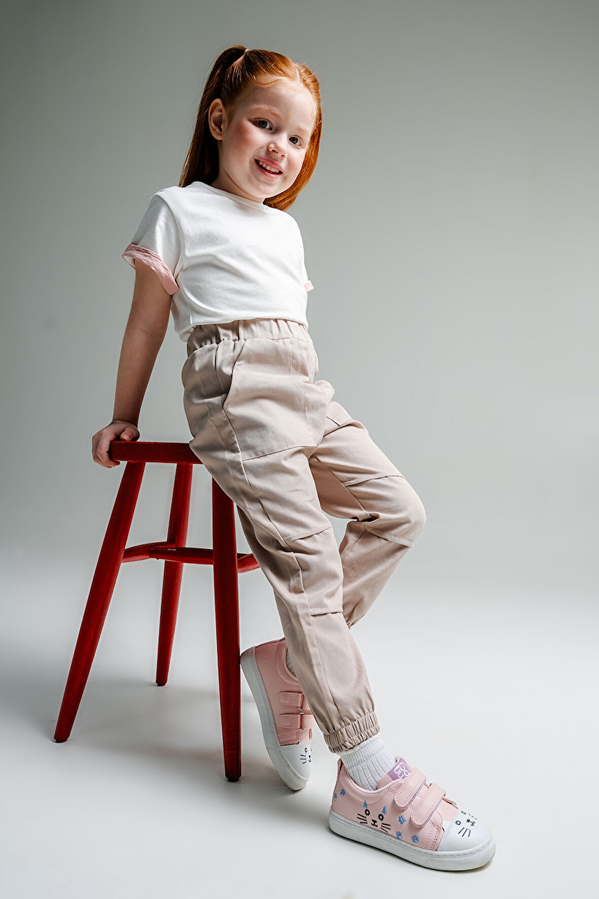 mnpc Kız Çocuk Pudra Kedili Sneaker Ayakkabı