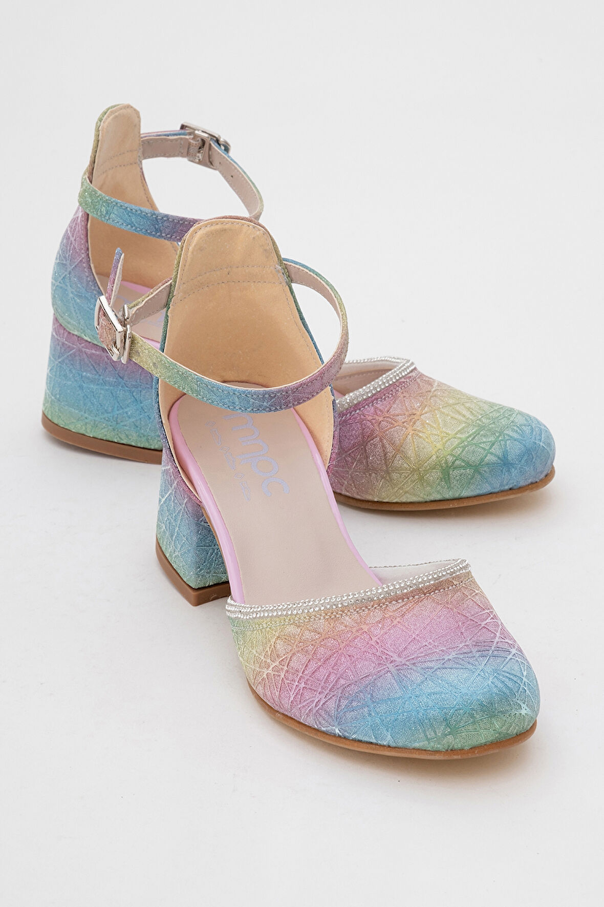 mnpc Kız Çocuk Gökkuşağı Topuklu Tasarım Abiye Ayakkabı