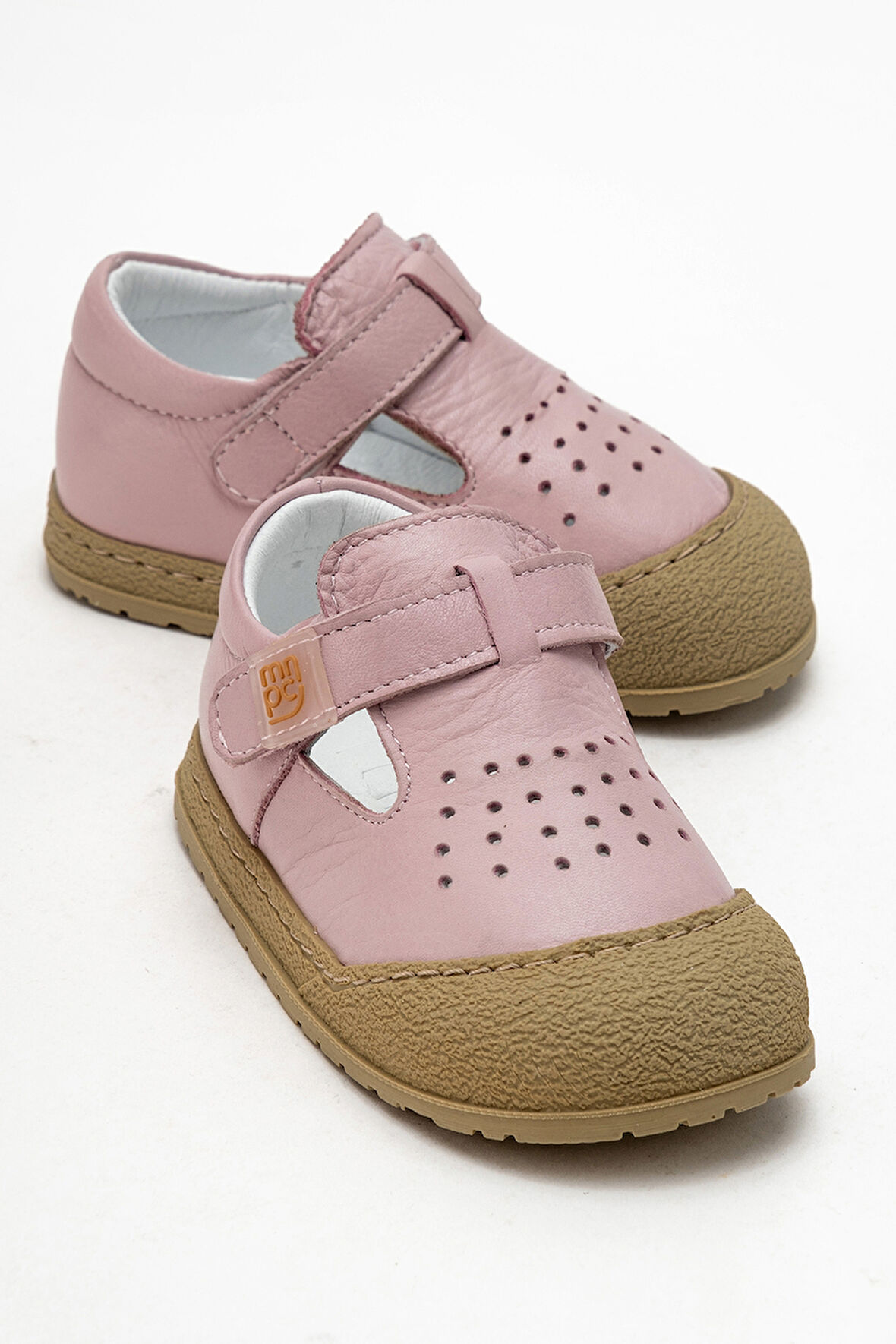 mnpc Unisex Çocuk Pudra Hakiki Deri Günlük İlk Adım Ayakkabı