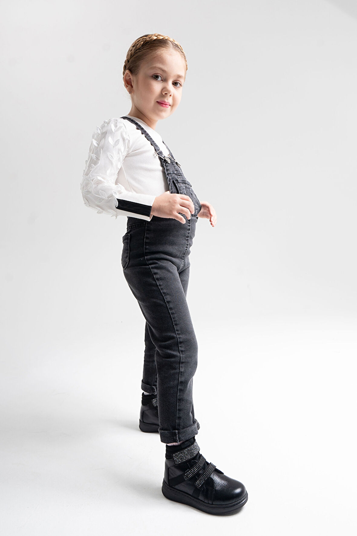 mnpc Kız Çocuk Siyah Hakiki Deri Suya Dayanıklı Anatomik Günlük Bot