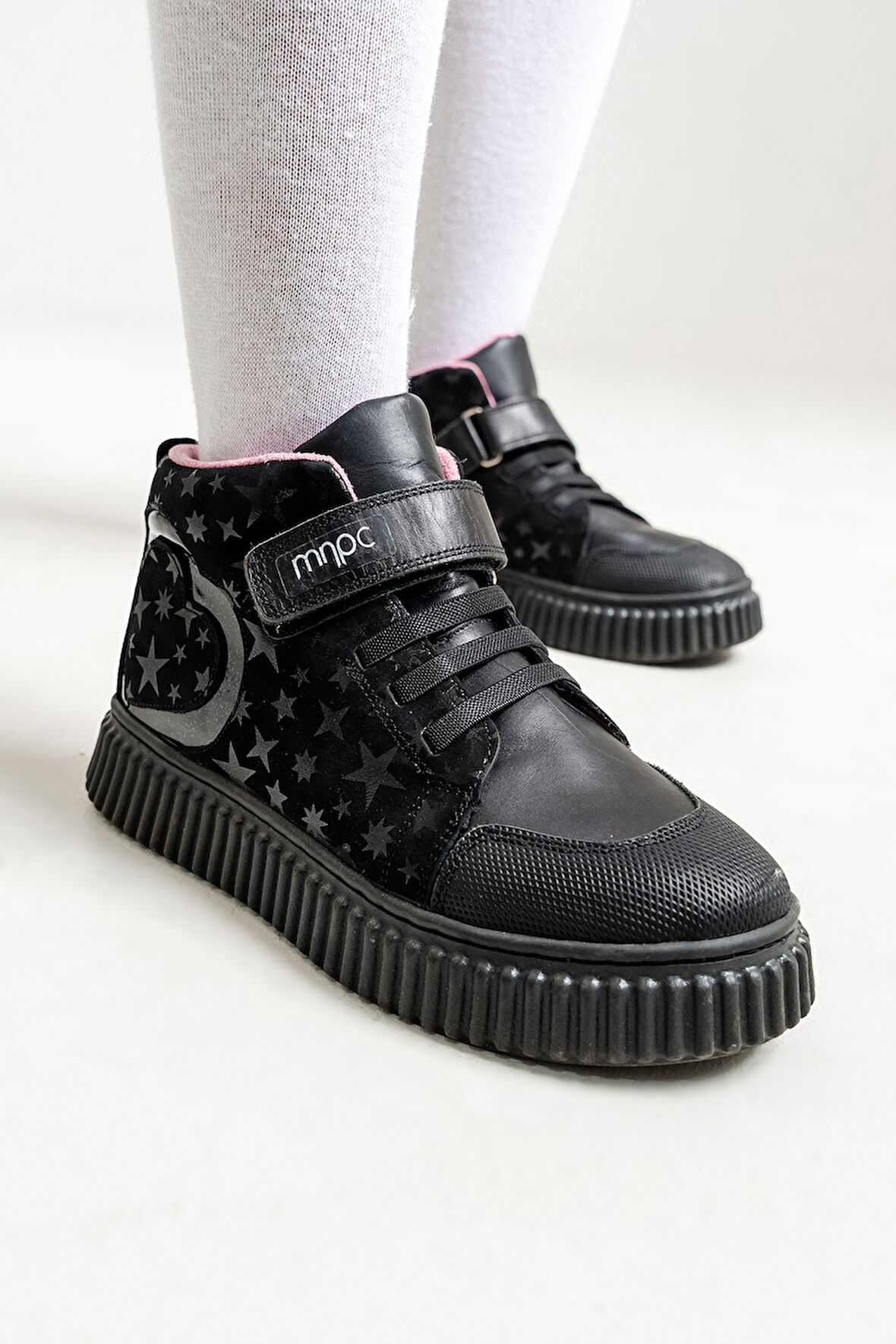 mnpc Kız Çocuk Siyah Hakiki Deri Suya Dayanıklı Anatomik Günlük Bot