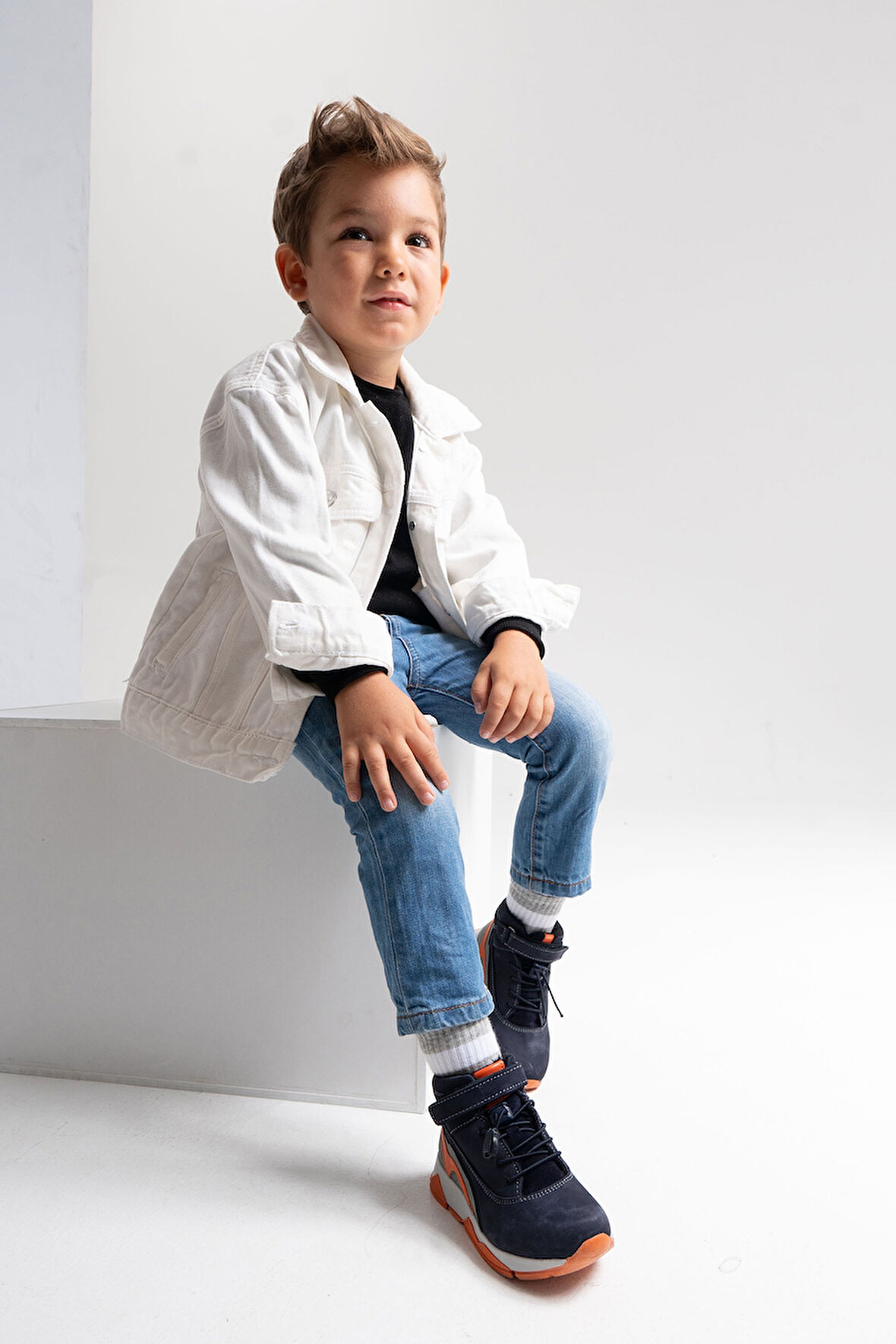 mnpc Erkek Çocuk Lacivert Hakiki Deri Suya Dayanıklı Anatomik Günlük Bot