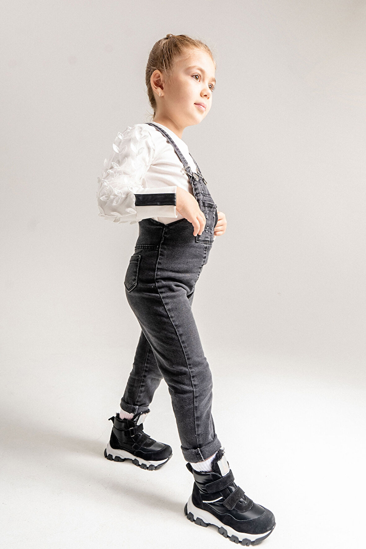 mnpc Kız Çocuk Siyah Hakiki Deri Suya Dayanıklı Anatomik Günlük Bot