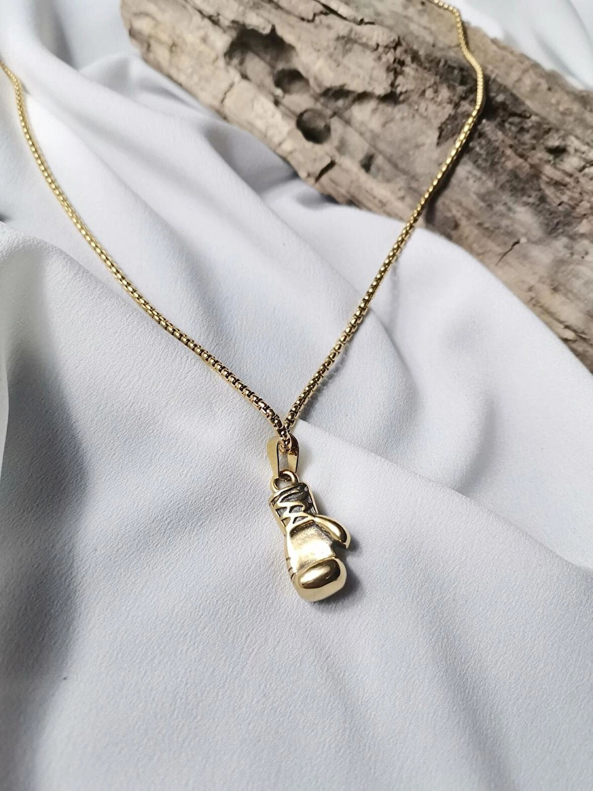 Luna Jewelry Erkek 316L Çelik Boks Eldiveni Kolye