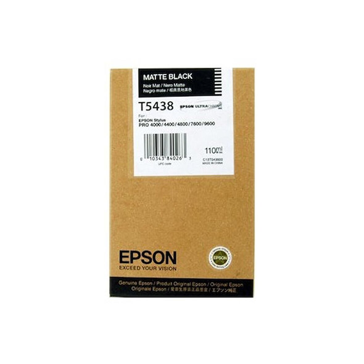 Epson T5438 C13T543800 Mat Siyah Kartuş - Pro 4000 / 4400 / 7600 / 9600