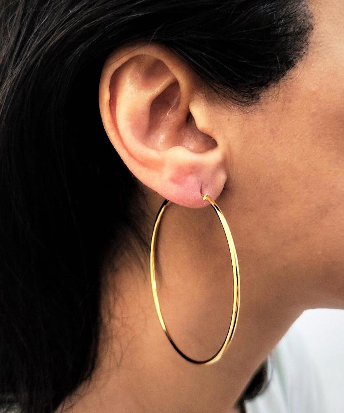 GOLD KAPLAMA 60 MM TAM KAPAMA HALKA KÜPE-HK104
