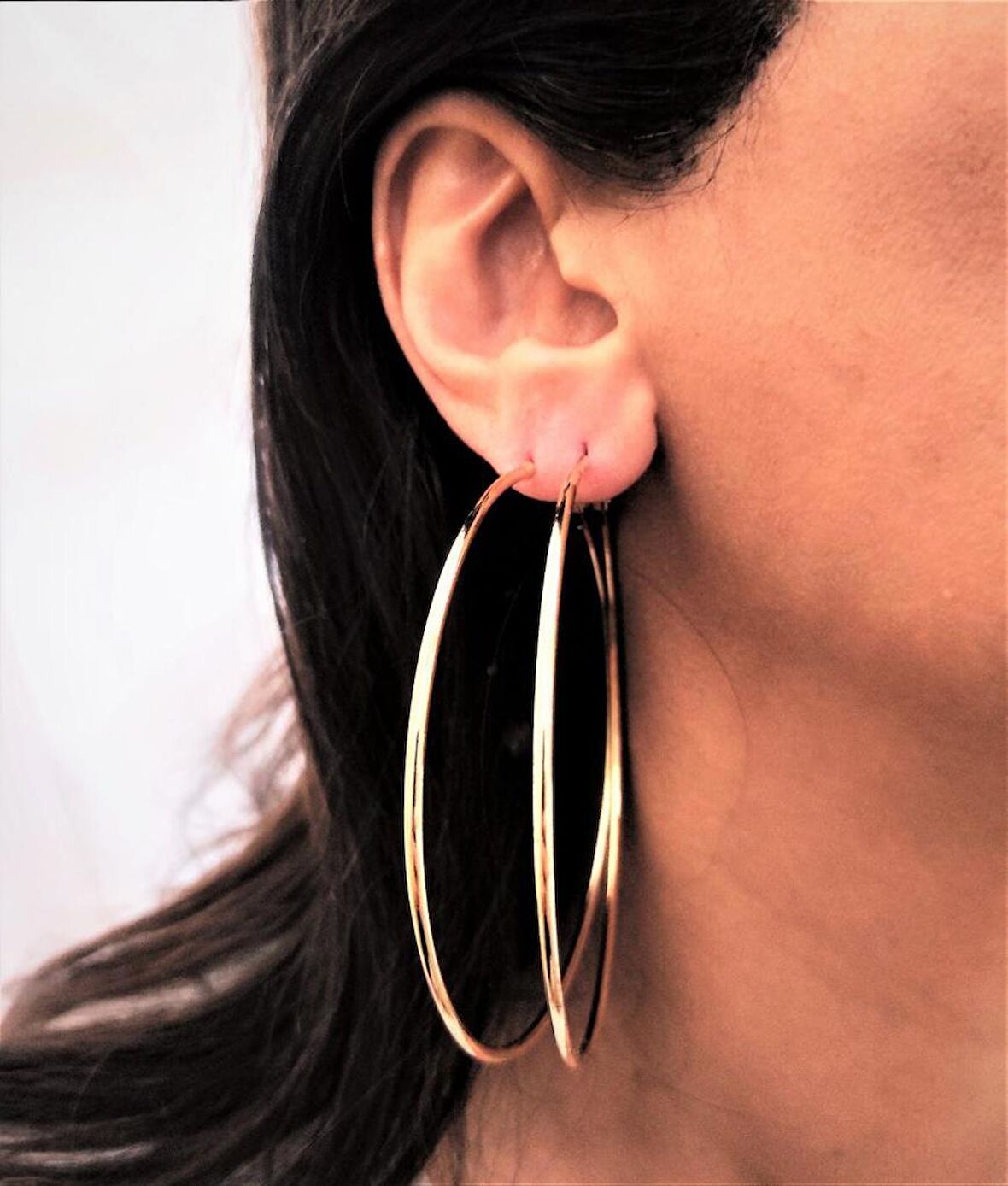 GOLD KAPLAMA 75 MM TAM KAPAMA HALKA KÜPE-0HK105
