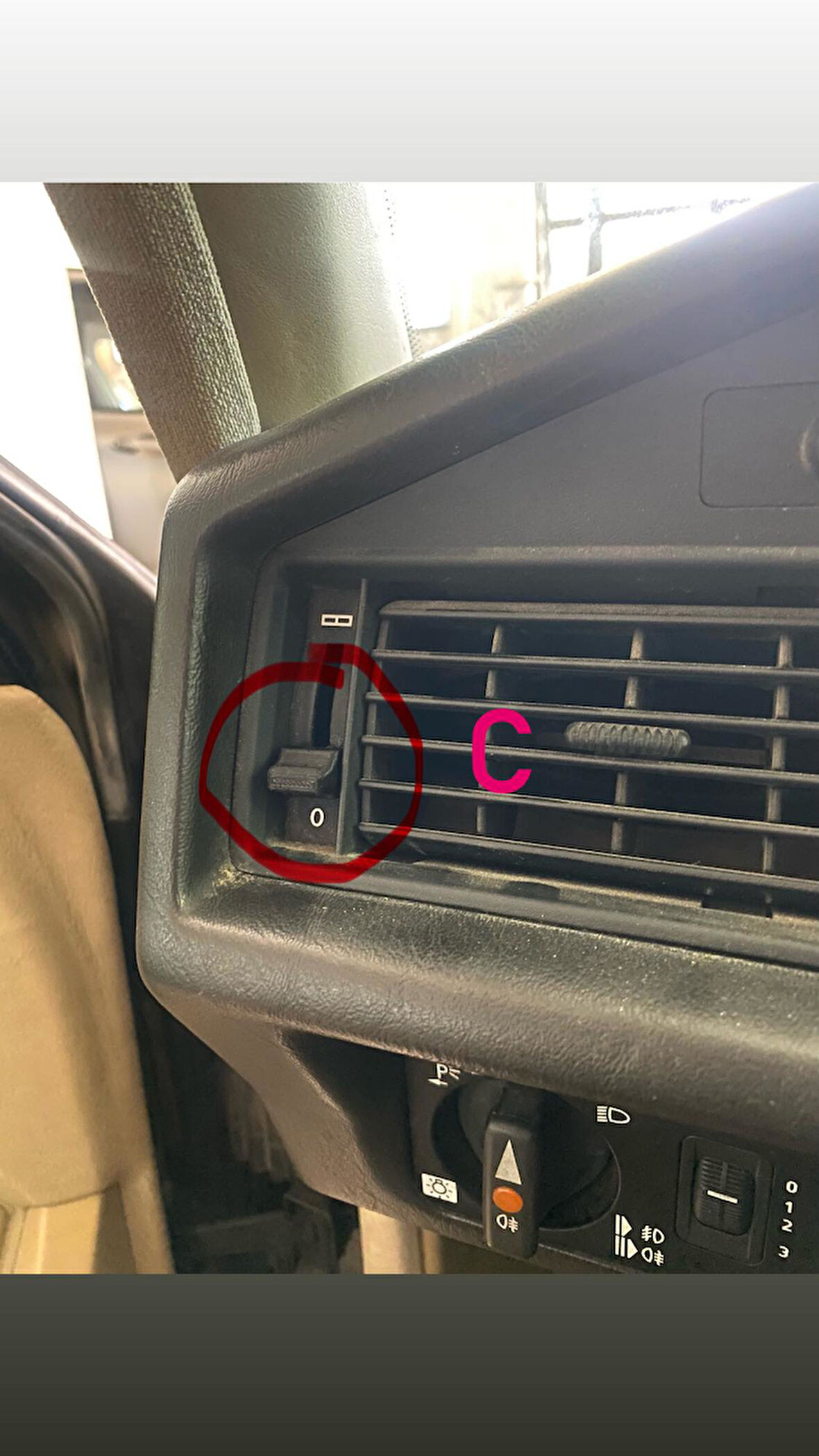 Mercedes 190 W201 Sağ Sol Havalandırma Izgara Butonu Düğmesi