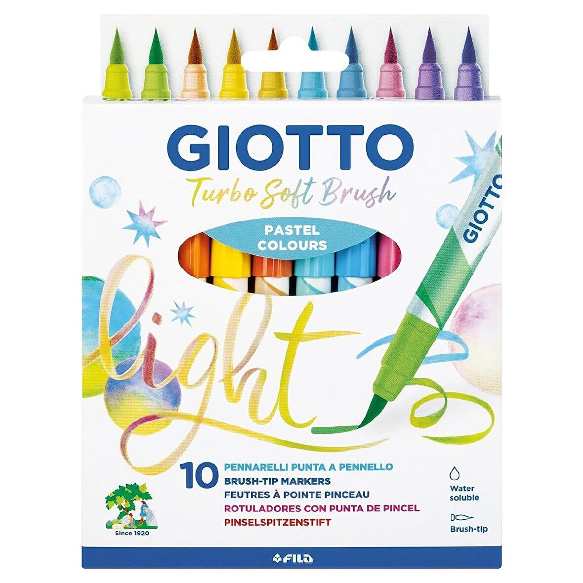 Giotto Turbo Soft Brush Marker Fırça Uçlu Kalem Pastel 10 Renk (FT426900)