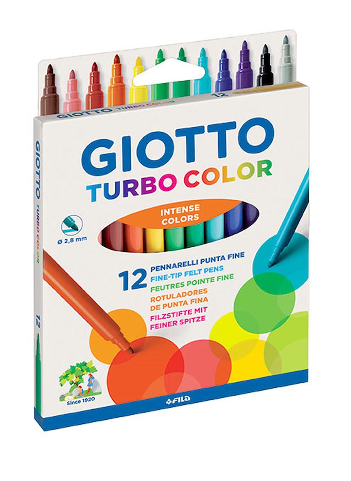 GIOTTO KEÇELİ KALEM TURBO COLOR ASKILI 12LI 071400