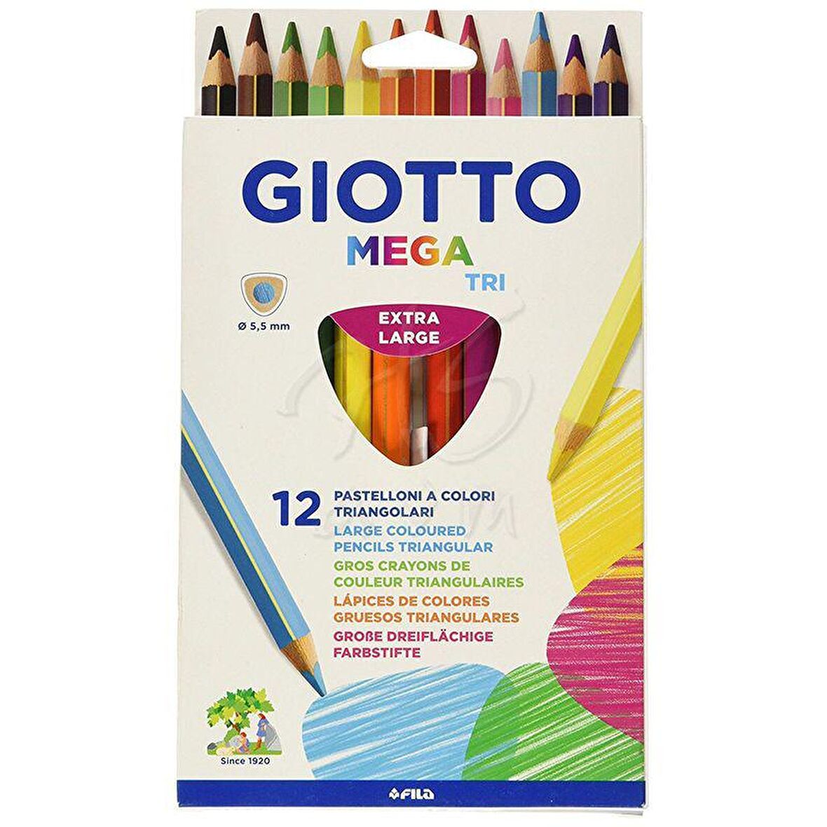 Giotto Mega Triangular 12li Kuru Boya Seti 220600