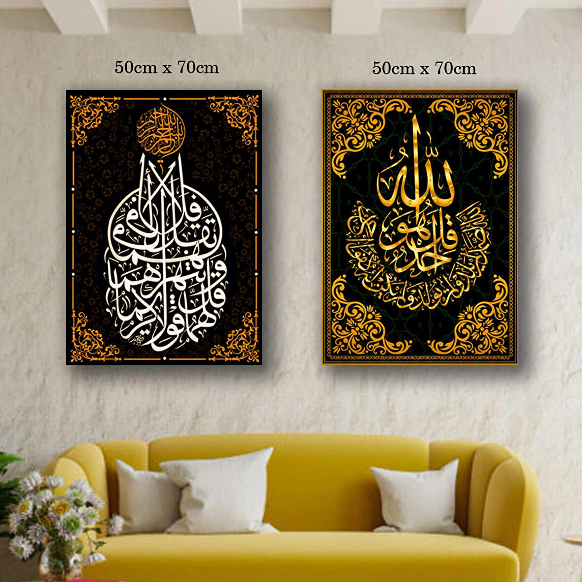 dini tablolar kanvas tuval tablo resim 2 adet 50x70 HD baskı