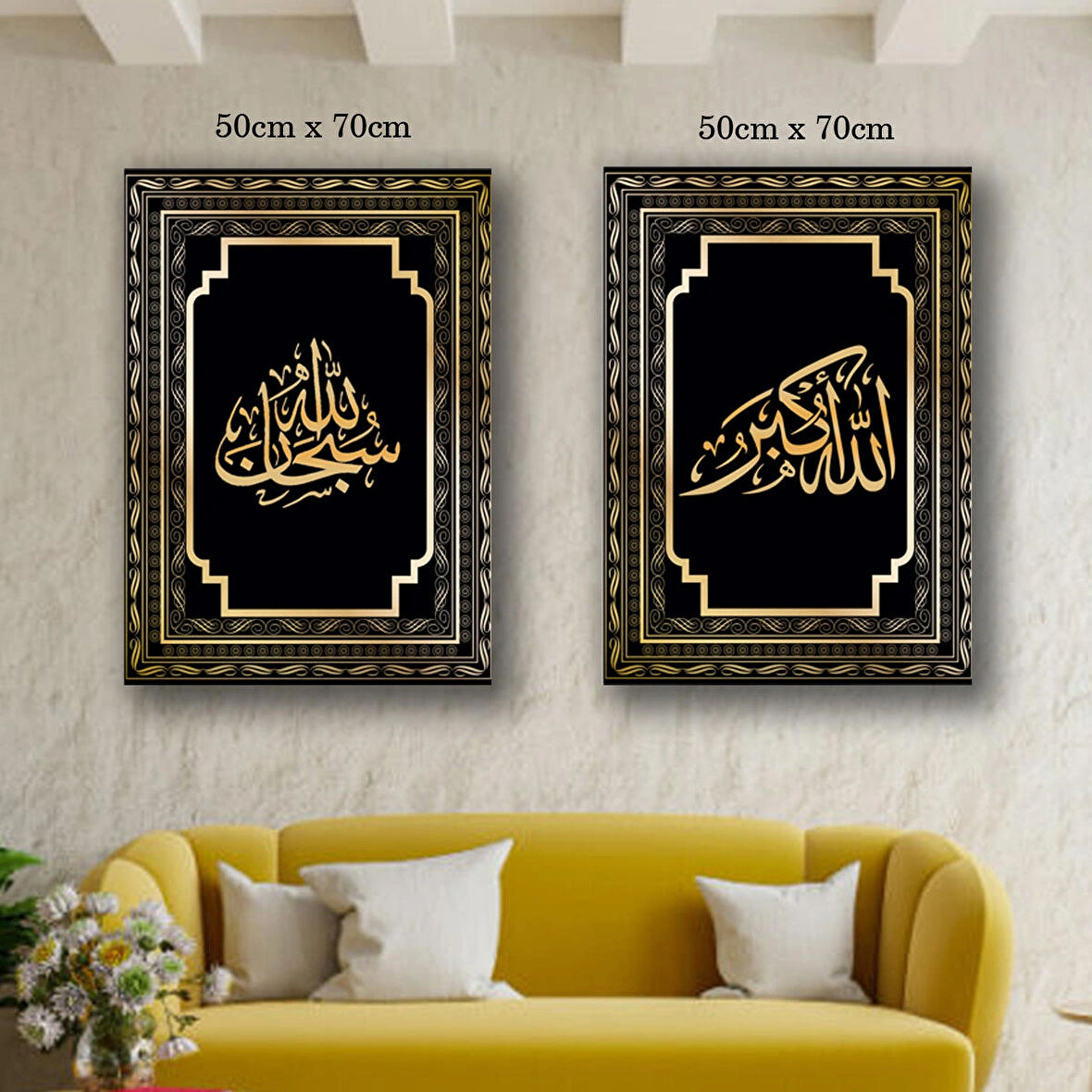 dini tablolar kanvas tuval tablo resim 2 adet 50x70 HD baskı