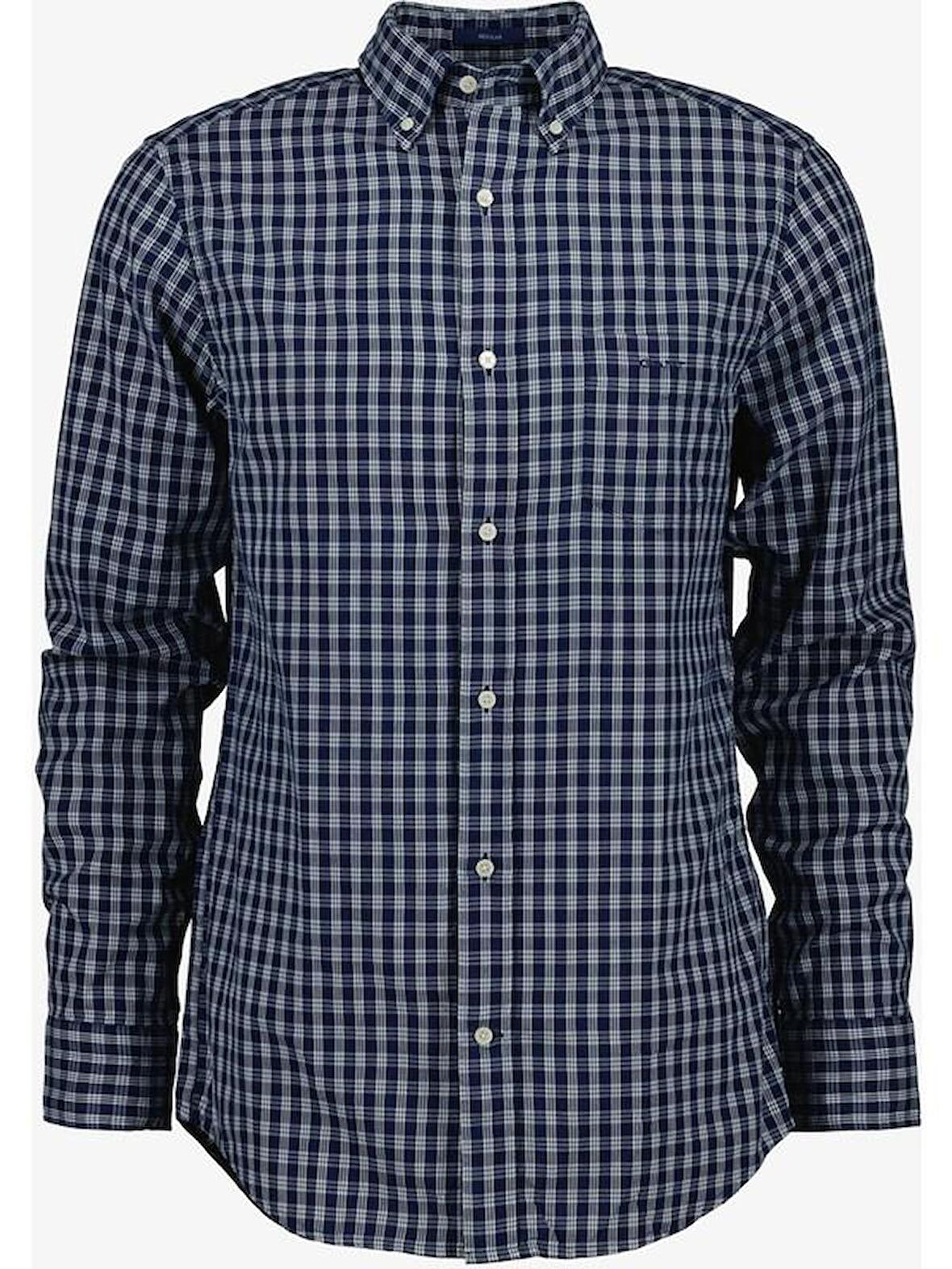 REG INDIGO MICRO CHECK SHIRT