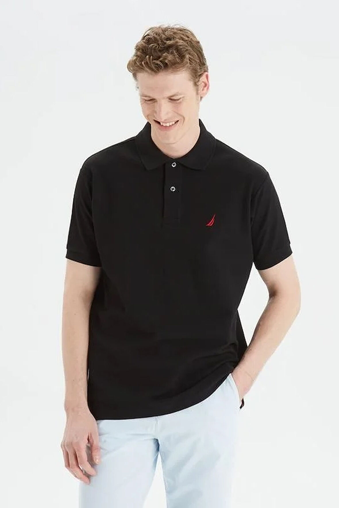 Erkek Nautica Classic Fit Kısa Kollu Polo - Siyah | XS