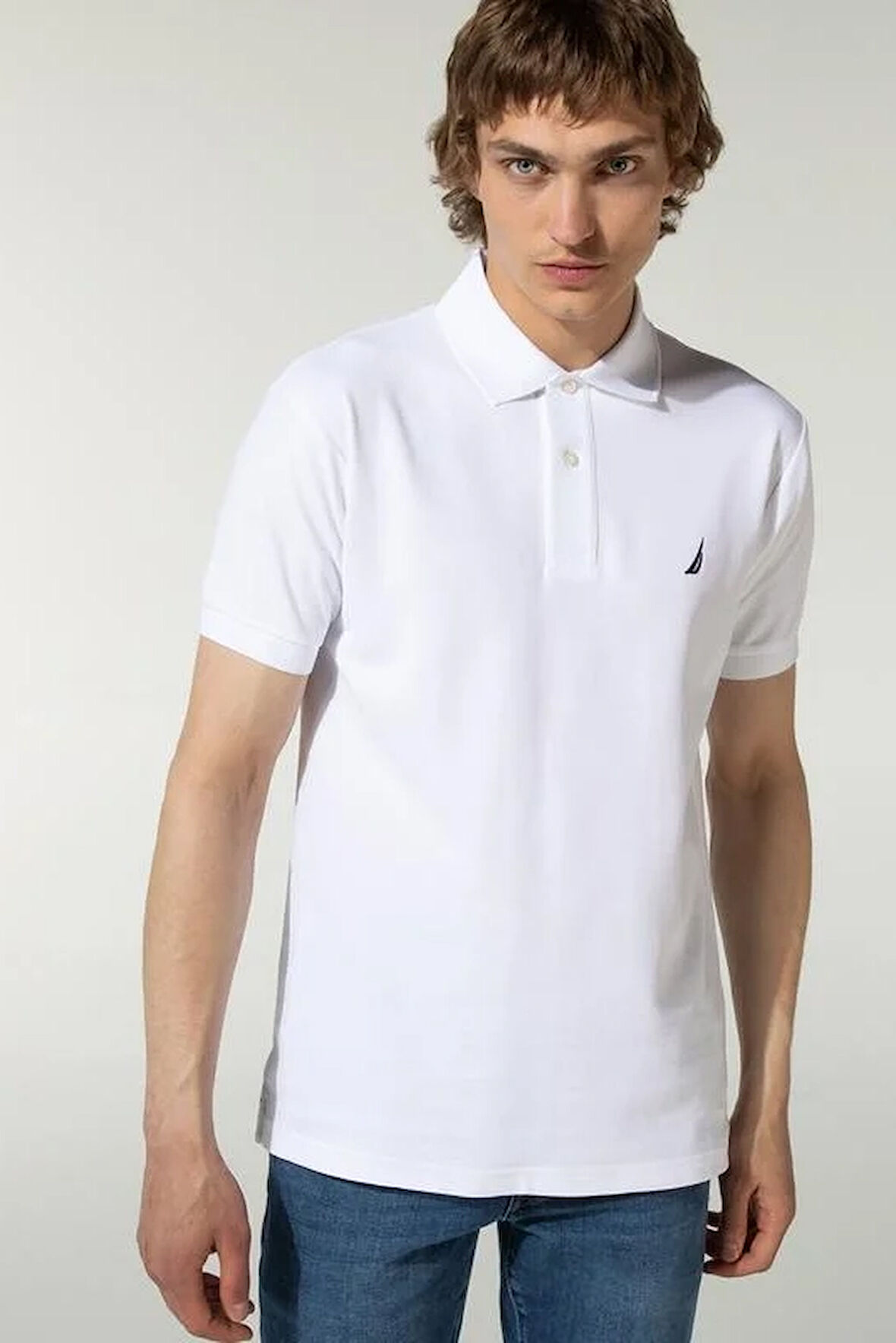 Erkek Nautica Classic Fit Kısa Kollu Polo - Beyaz | XS