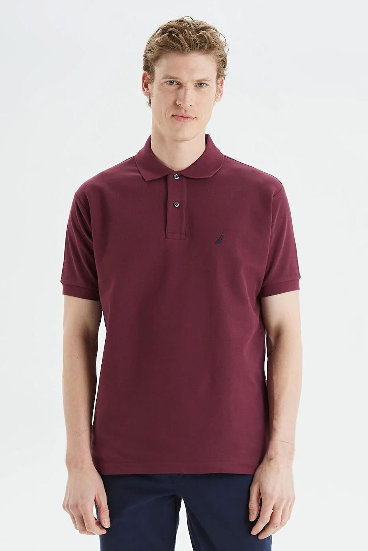 Erkek Nautica Classic Fit Kısa Kollu Polo - Bordo | XS