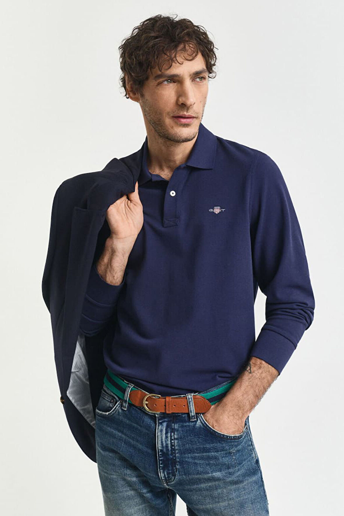 Erkek Regular Fit Uzun Kollu Polo T-Shirt - Lacivert  | XXL