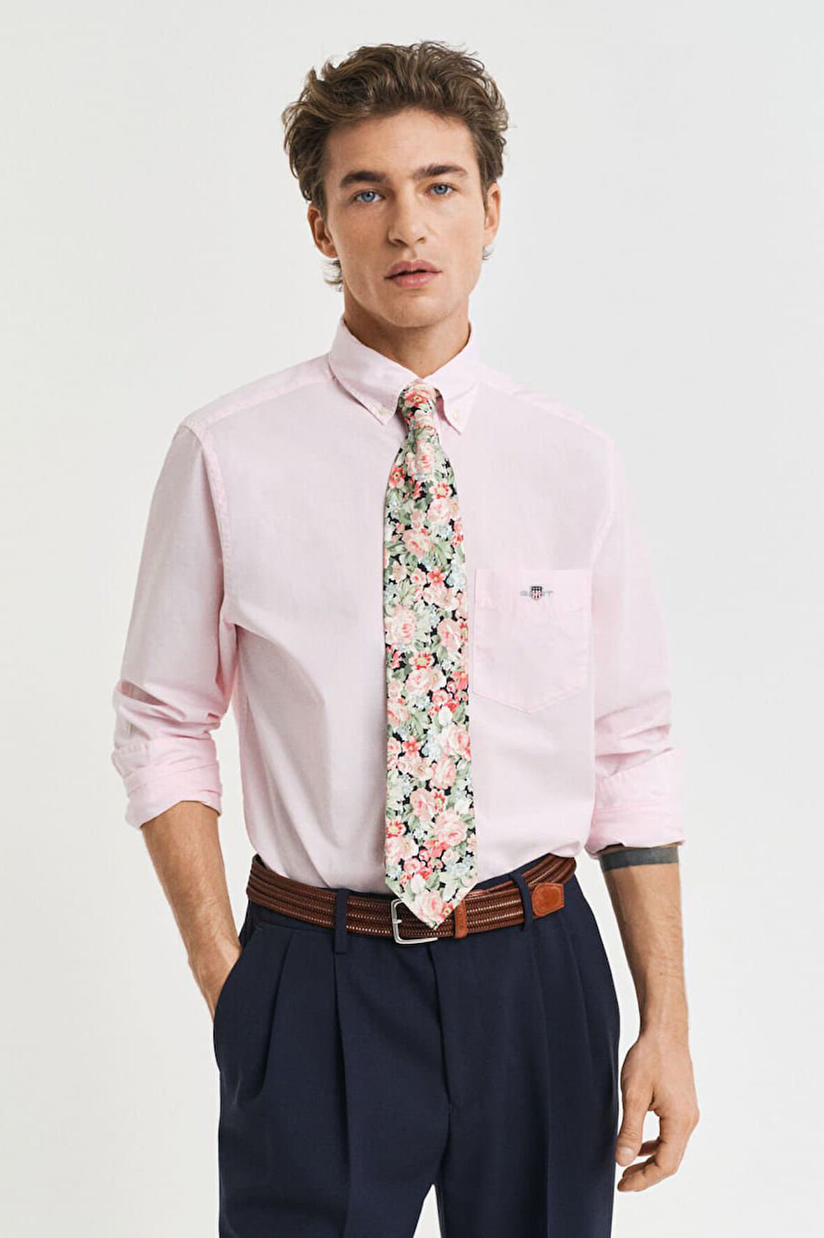 Erkek Regular Fit Klasik Poplin Gömlek - Açık Pembe | L
