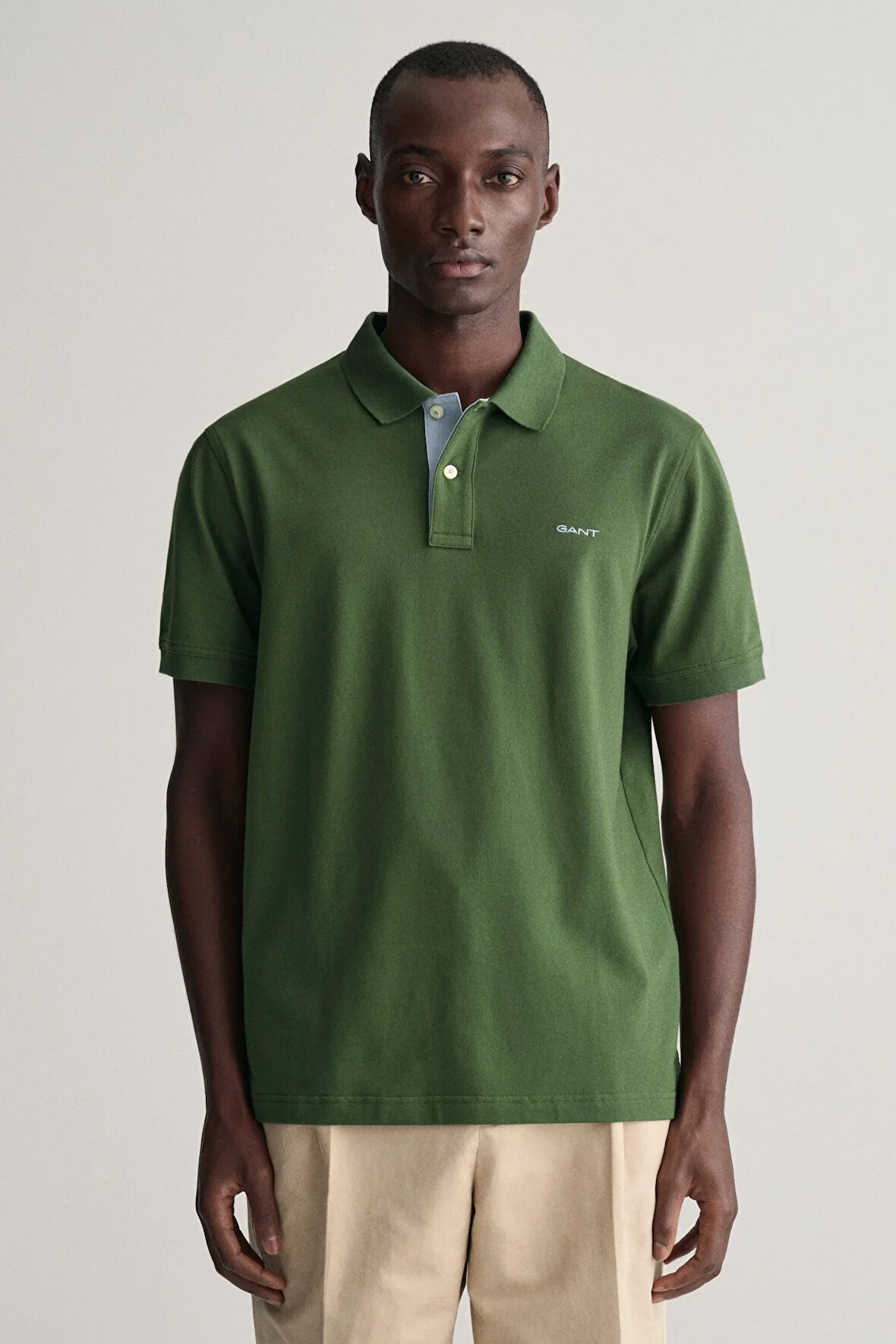 Erkek Regular Fit Logolu Polo - Yeşil  | XXL