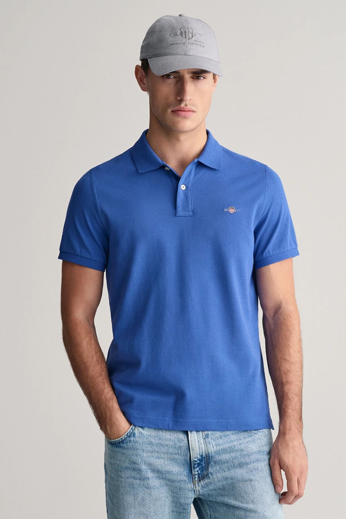 Erkek Gant Regular Fit Logolu Polo - Mavi  | L