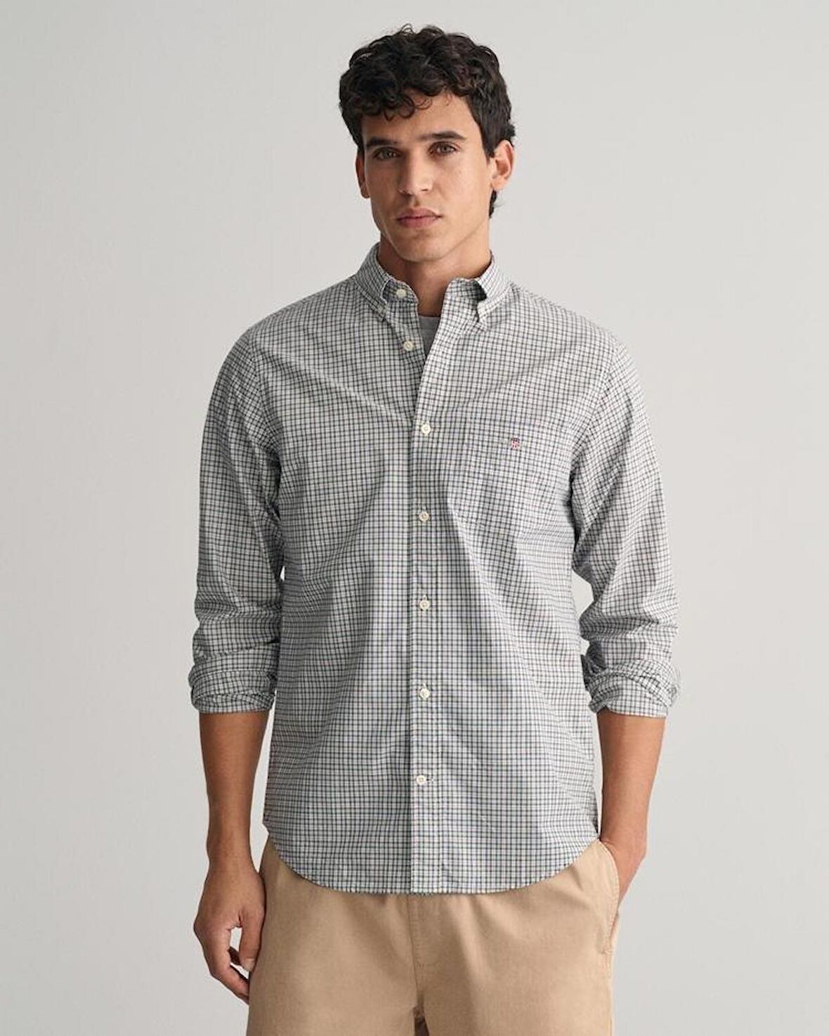 REG POPLIN MICROCHECK SHIRT