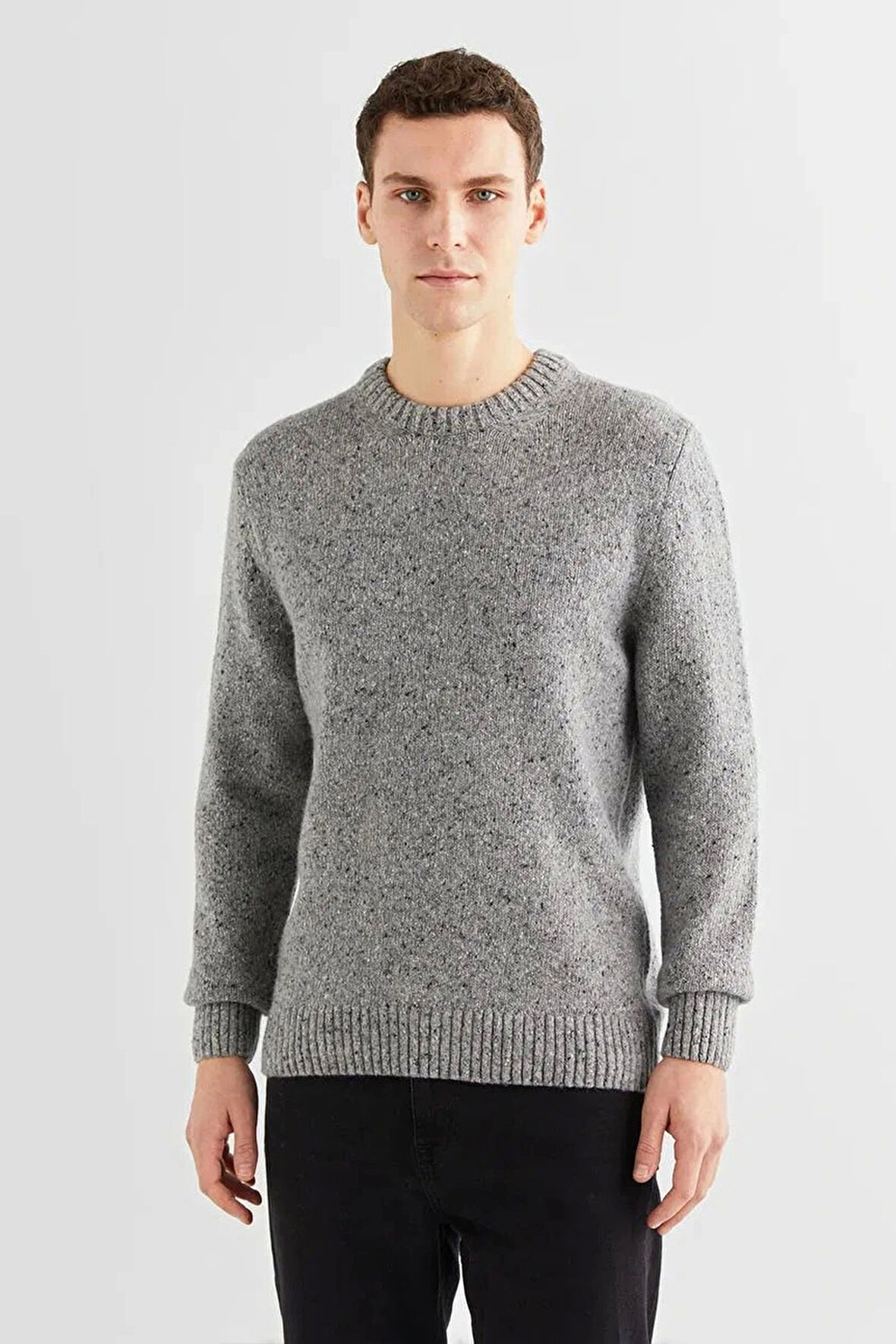Gant Erkek   Gri Regular Fit Bisiklet Yaka Kazak