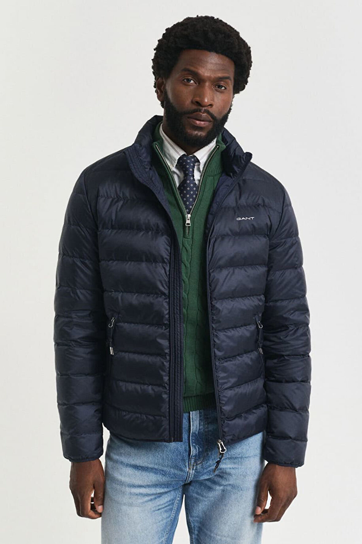 Erkek Regular Fit Dik Yaka Kapitoneli Şişme Mont - Lacivert | M