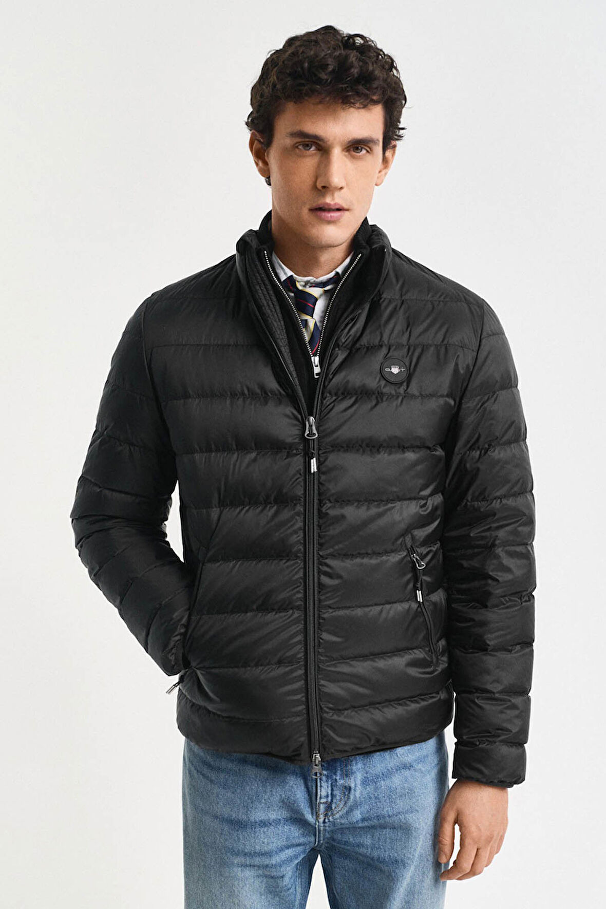 Erkek Regular Fit Dik Yaka Kaz Tüyü Mont - Siyah | S