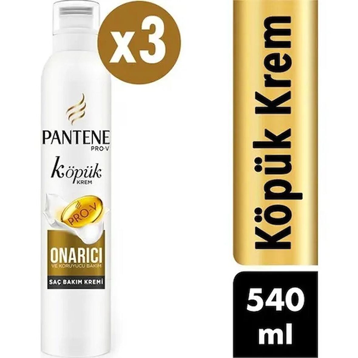 Onarıcı ve Koruyucu Bakım Köpük Saç Bakım Kremi 3x 180ml