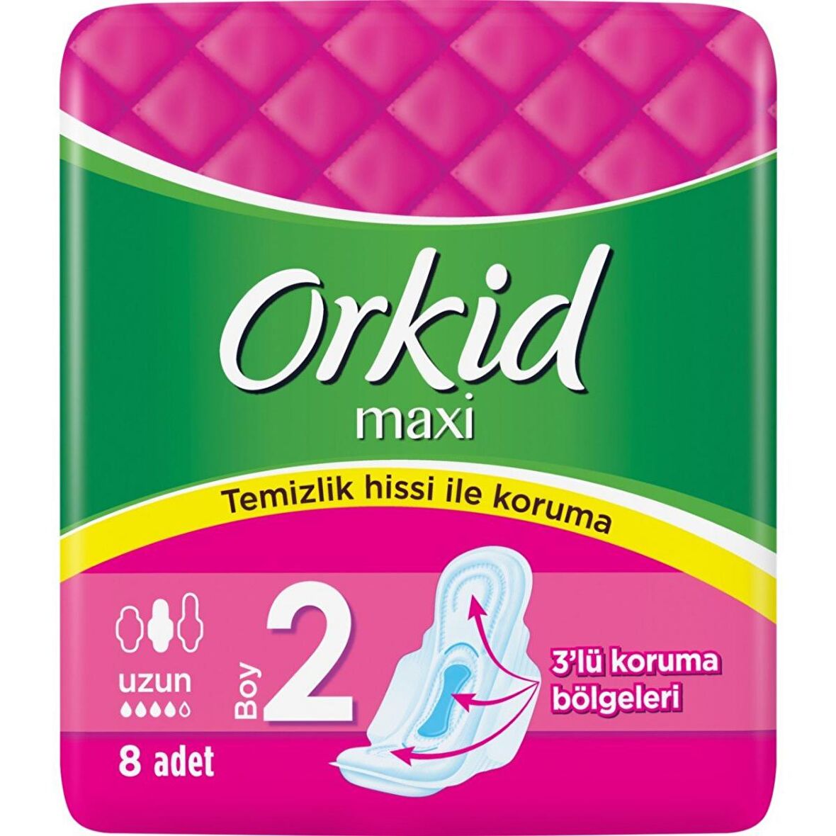 Orkid Maxi Uzun 8 Adet Hijyenik Ped