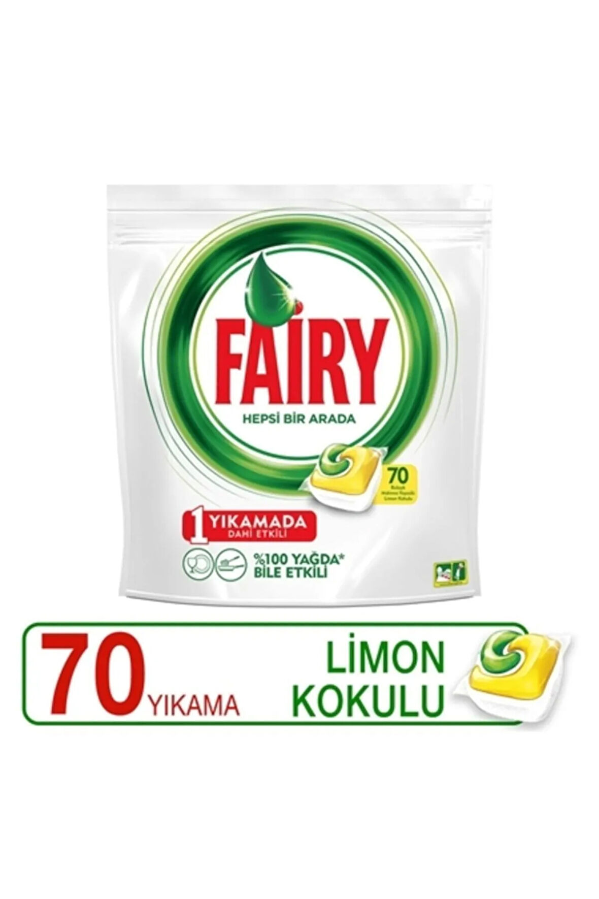Bulaşık Makinası Hepsi Bir Arada 70 li Tablet Sarı