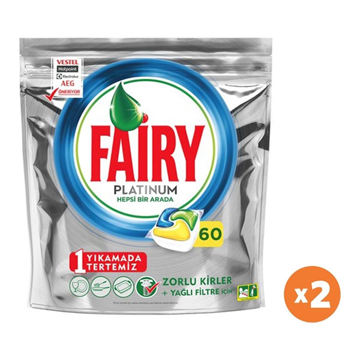 Fairy Platinum Limon Kokulu 120 Yıkama Tablet Bulaşık Makinesi Deterjanı 2x60 Adet 