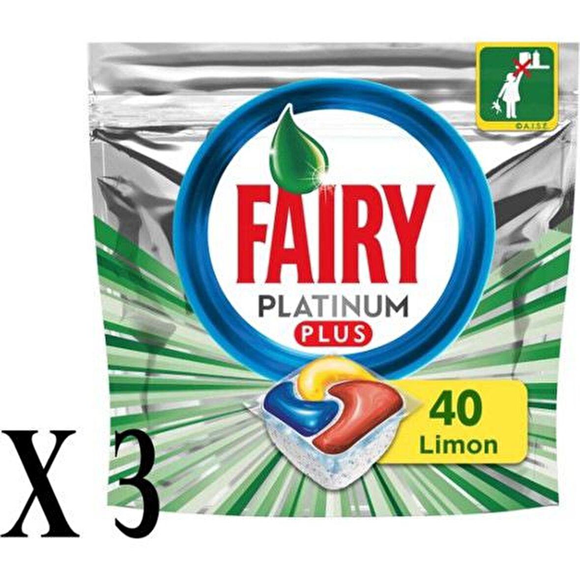 Fairy Platinum Plus Limon Kokulu 120 Yıkama Tablet Bulaşık Makinesi Deterjanı 3x40 Adet 