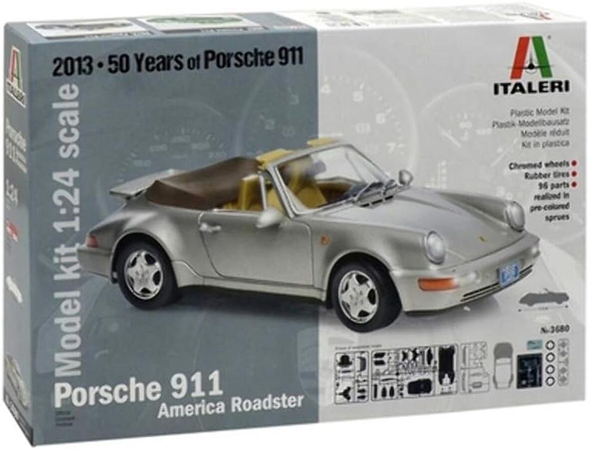 Italeri 1/24 Porsche 911 America Roadster Model Araç Yapım Kiti