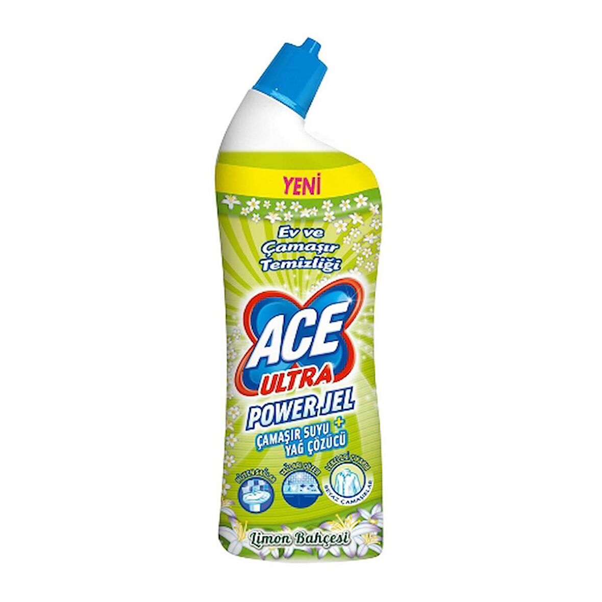 ACE Ultra Power Jel 750 ml. Çamaşır Suyu Limon Kokulu (2'li)