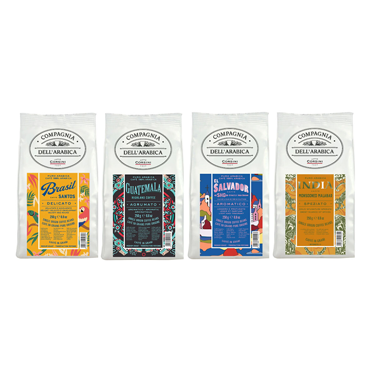 Caffe Corsini %100 Arabica Çekirdek Kahve 4x250GR Tanışma Paketi