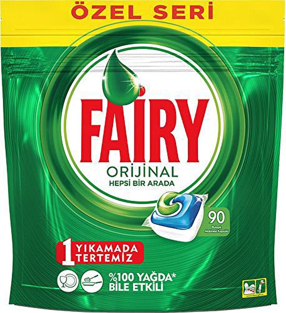 Fairy Hepsi Bir Arada Limon Özel Seri Bulaşık Makinesi Tableti 90'lı