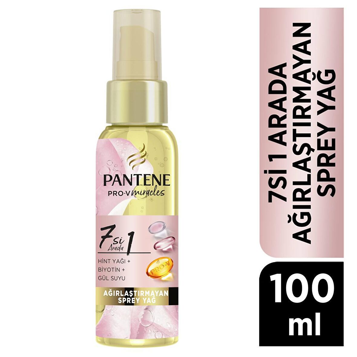 Pantene 7 si 1 Arada Ağırlaştırmayan Biotinli Hint Yağı, 100ml