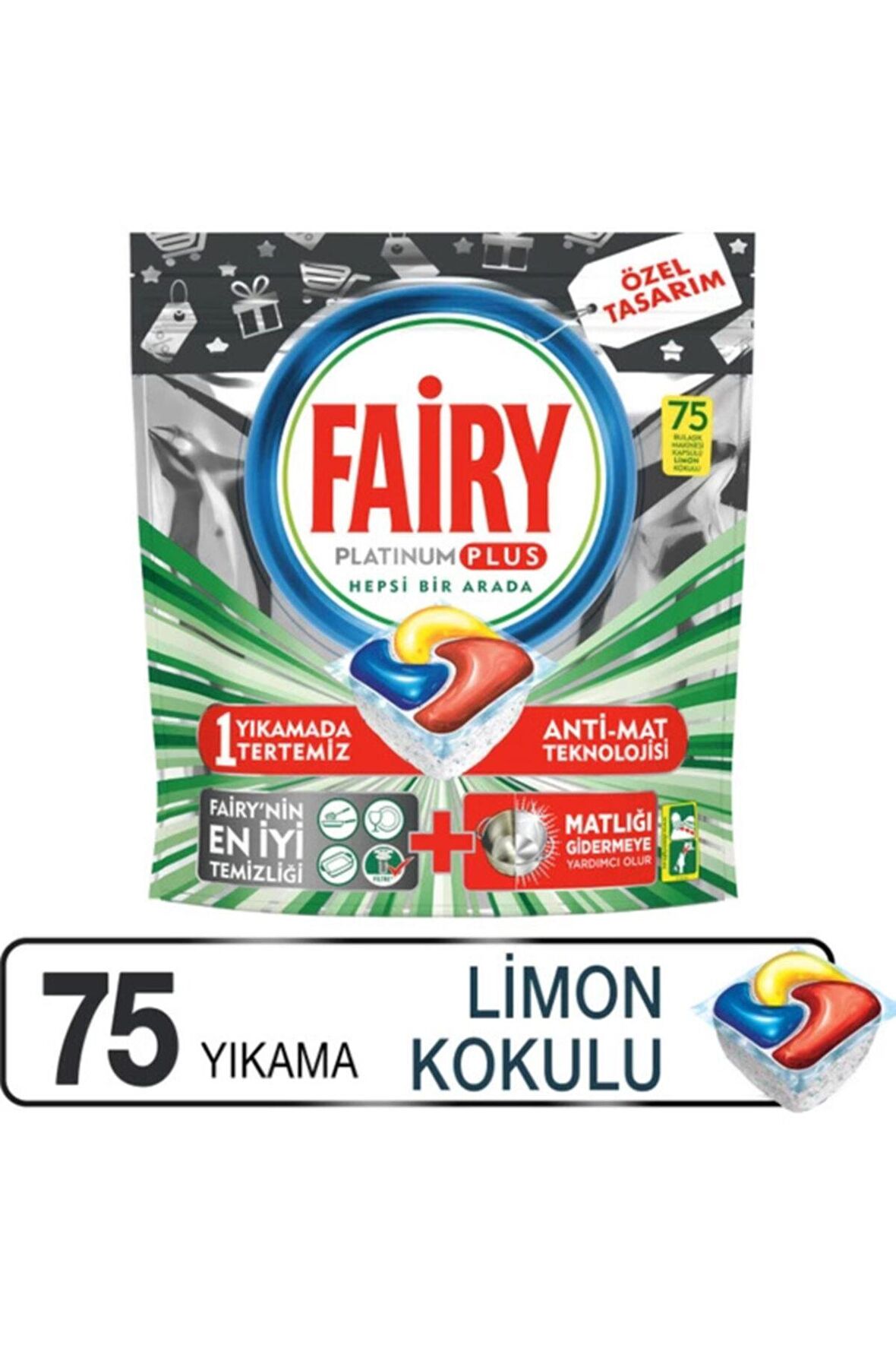 Fairy Platinum Plus 75 Yıkama Tablet Bulaşık Makinesi Deterjanı 75 Adet 