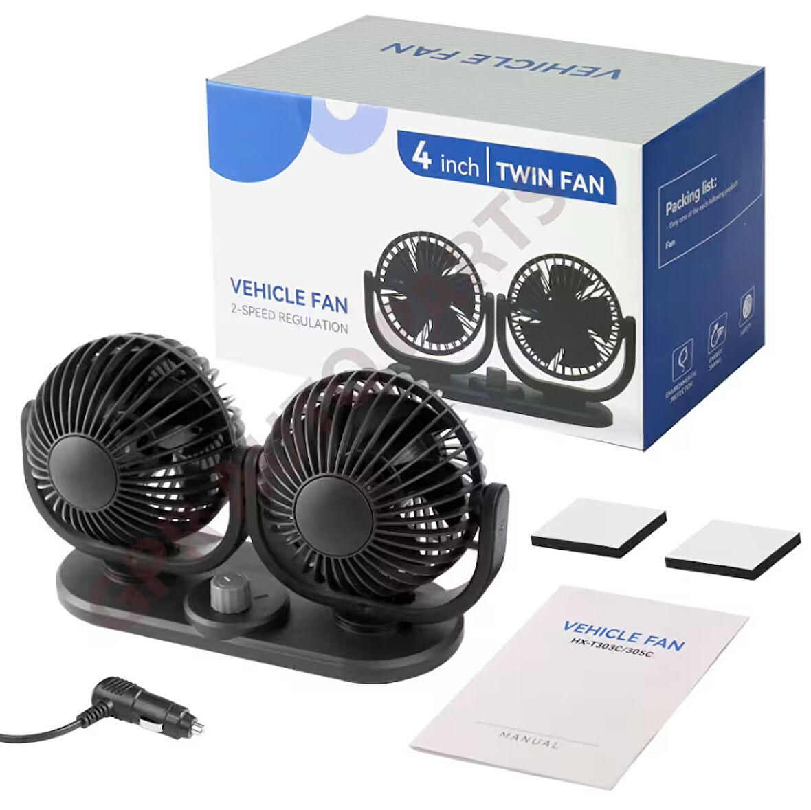 ARAÇ İÇİ TORPİDO ÜSTÜ 360 DERECE AYARLANABİLİR İKİLİ VANTİLATÖR FAN
