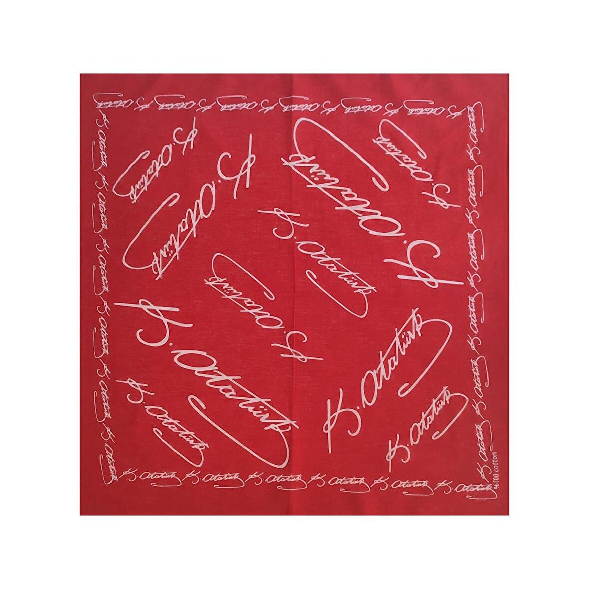 BHANDANA K.Atatürk İmzalı Kırmızı Kare Bandana