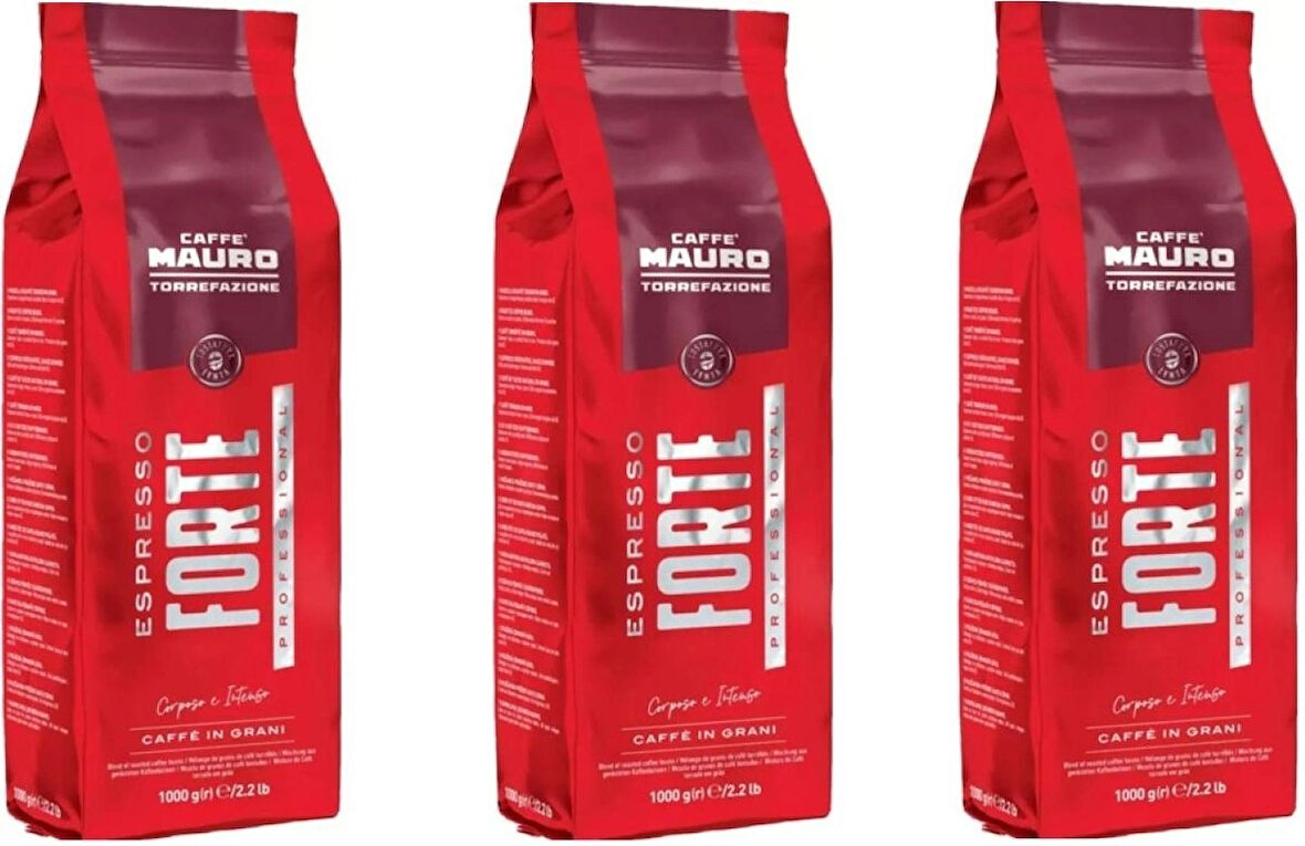 Caffe Mauro Espresso Forte Çekirdek Kahve 1 kg x 3 paket