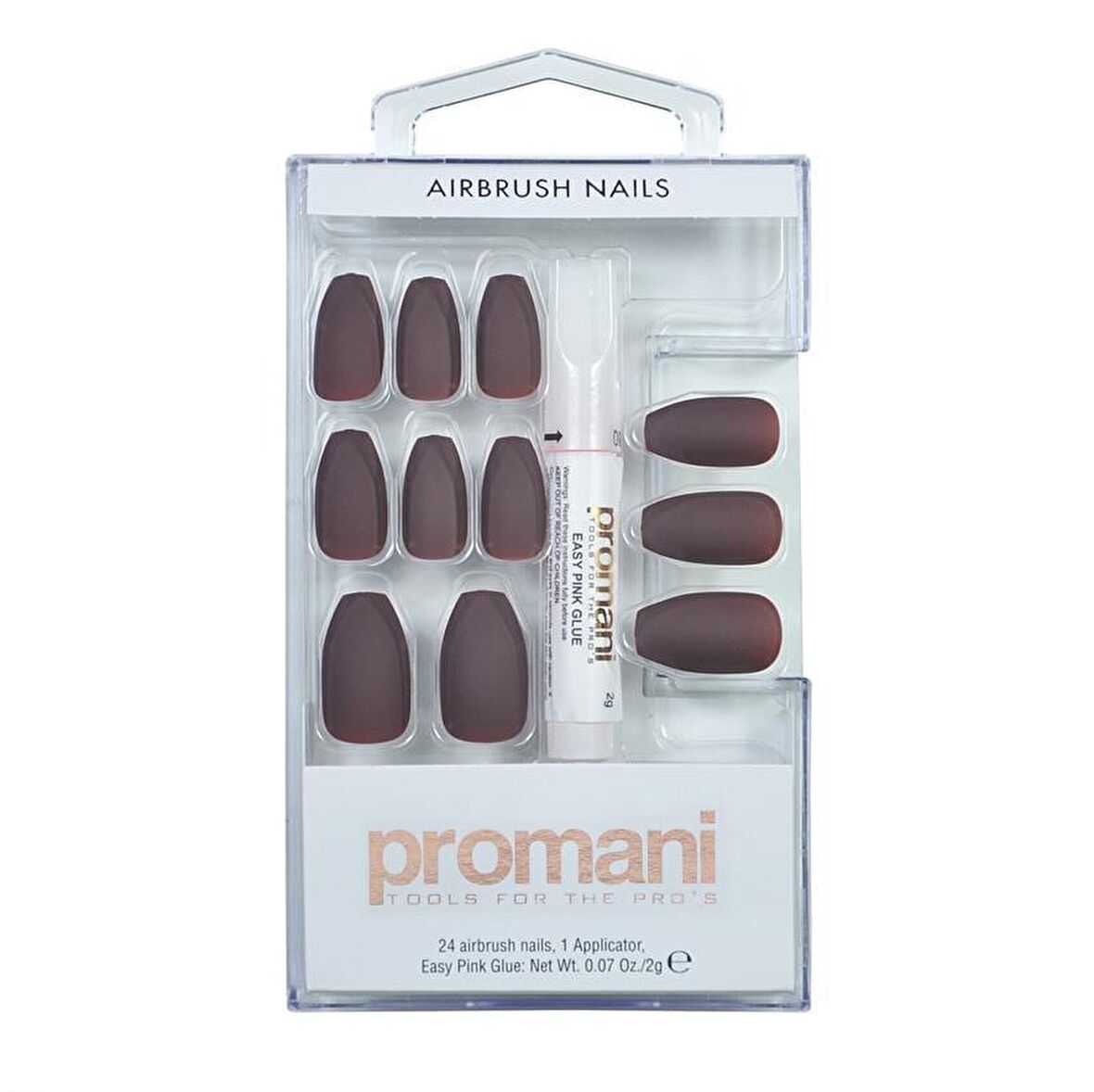 Promani Matte Takma Tırnak Kiti Koyu Bordo Pr-5018